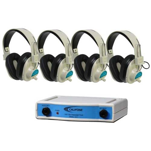 Califone International CLS725-4 Frequency Color-Coded 4-Position Wireless Listening Center - Blue