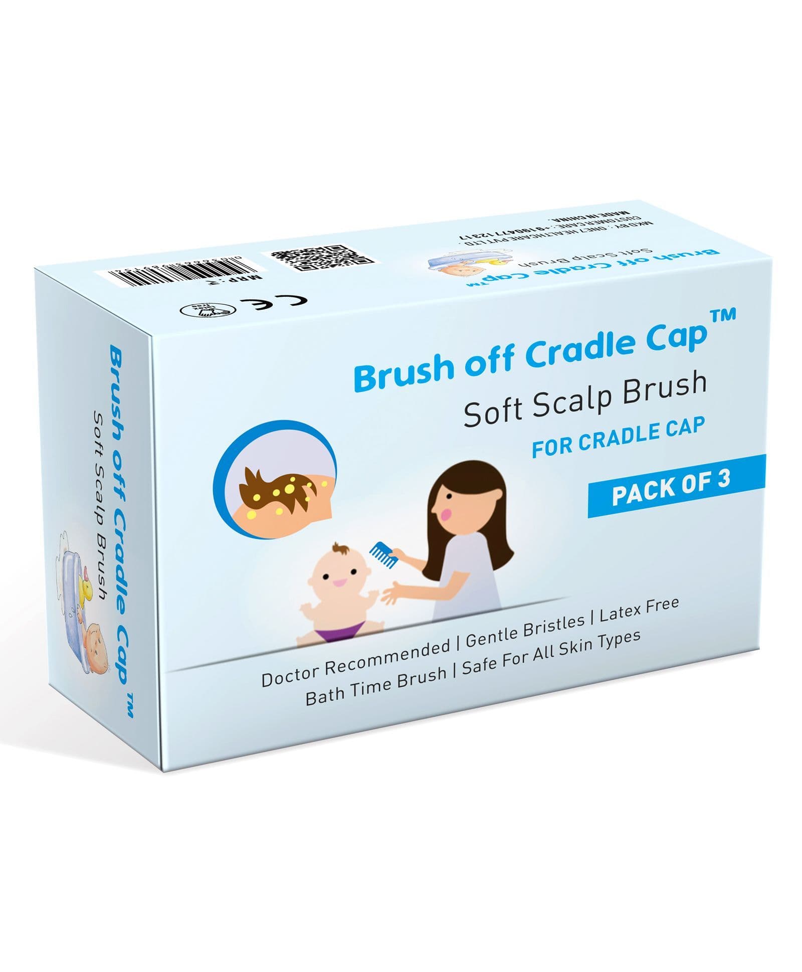 Cradela Cradle Cap Soft Scalp Brush - White