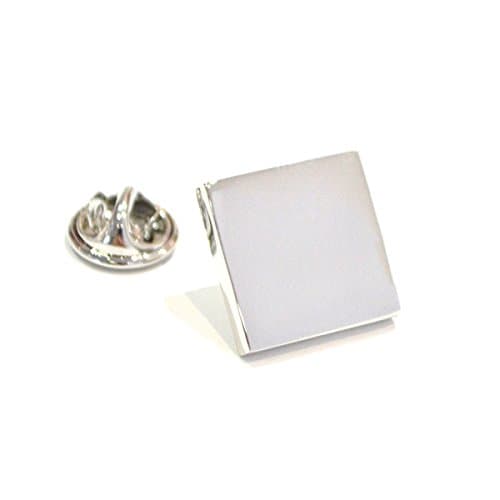 Silver Plain Lapel Pin Badge Simple Square Design Stylish Work Suit Gift New