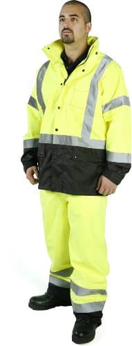 Diamond 8501 PU-Coated Polyester High-Visibility Windbreaker Jacket and Trouser Combo, 6X-Large, Class 3