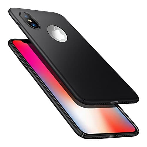 Case for iPhone X, POOPHUNS Hard PC Case Cover for iPhone X, Perfect Fit for iPhone X (Black)