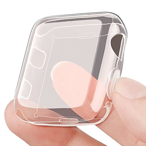KTcos For Apple Watch Case, TPU Screen Protector All-around Protective Case High Defination Clear Ultra-Thin Cover for Apple Watch Series 3 and Series 2 (38MM, Clear)
