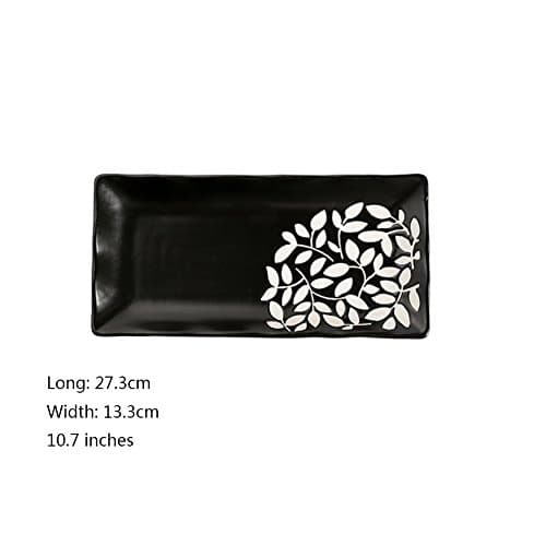 Dinner plate ceramic japanese tableware set creative plate western dish steak salad sushi plate square plate discs 8 inch 8.5 inch 10.7 inch-L