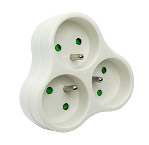 Les Outils 3-way multi-outlet adaptor 3x16a front white