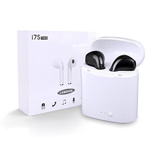 Twins Bluetooth Wireless Headphones with Charging Box, Lamchin Bluetooth Eabuds Headsets with Charging Case (Black)