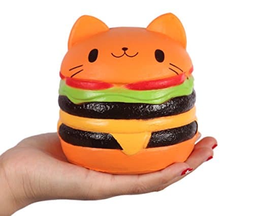 1pcs Squishy Cream Scented Slow Rising Kawaii Simulation Cake Roller Children Doll Jumbo Soft Squishies Stress Relief Toy (hamburger cat)