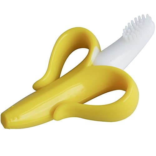Soft Banana Shaped Baby Teether toothbrush (yellow/white)