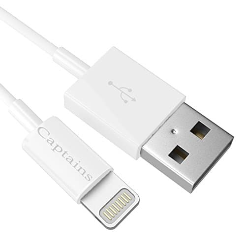 Captains iPad iOS 9 Lightning cable for Apple's iPad, iPod, iPhone 6,6S,6S Plus,6 Plus,5,5s,5c Lightning USB Charger Cable Data Sync, (TM) (1 METER, White)