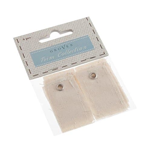 Rustic Cream Fabric Gift Tag - Pack of 6