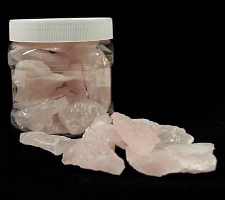 Rose Quartz Chips 40 – 60 grams, Clear Plastic, ± 600 g