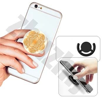 zhuzhij 360 degree rotation Multi-function Cell Phone Holder Pop cellular phone bracket Socket Universal Expanding Stand Grip hands Mount for Smartphones and Tablets - Gold Mandala