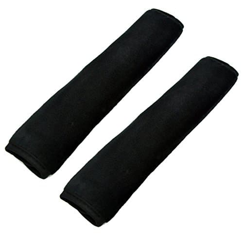 Case Wonder 2 Pack Black Color Multipurpose Comfort Shoulder Strap Pads for Laptop / Messenger / Boxing / Travel Bag / Car Seat Belts Protect Pads (Velvet Black)
