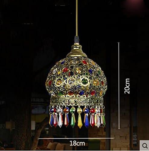 HOME Bohemian Style Baking Process Top Base High Quality Crystal Pendant Octagon Bead Shade Pendant Lamp