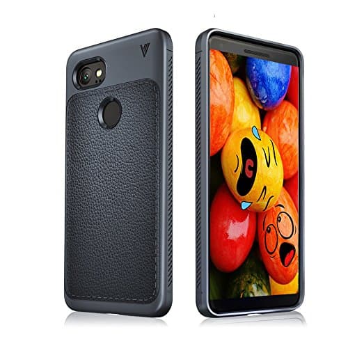 For Google Pixel 2 XL Case, TPU Leather Bumper Cover Protective Shockproof Anti-scratch Back Soft Leather Cover for Google Pixel 2/Google Pixel 2 XL 2017 (Google Pixel 2 XL-Blue)