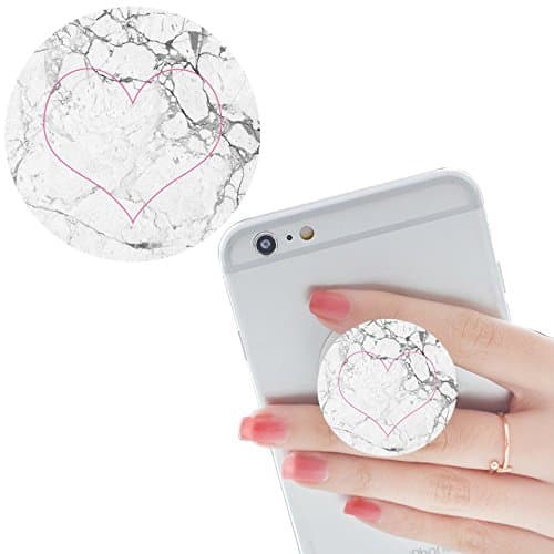 Multi-function Pop cellular phone bracket Socket Expanding Stand and Grip for Smart-phones and Tablets Bracket Mount Holder Collapsible-White black Pink marble Love heart