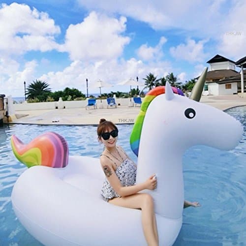 Giant Inflatable Unicorn Pool Float,Unicorn Float Inflatable Pool Toys,Summer Swimming Pool Inflatable Float Toy for Adults and Kids (275x140x120cm/108*55*47inch)By THKJW