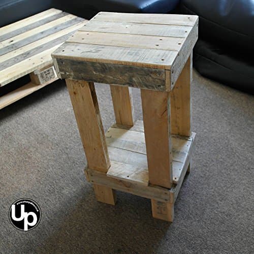 x2 Reclaimed Wood Kitchen / Bar Stools Chunky Stools Industrial Stools