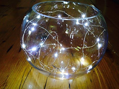 20 Led White Submersible String Lights, 2 metres, battery operated. Wedding centrepiece
