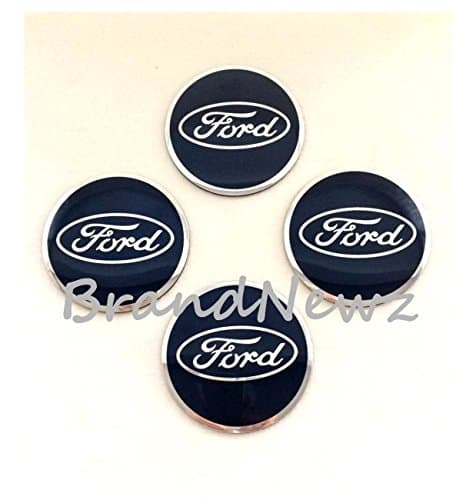 FORD DARK BLUE CHROME 3D EMBLEM WHEEL CENTER CAP STICKERS LOGO BADGE WHEEL TRIM 56.5 MM DOME SET OF 4