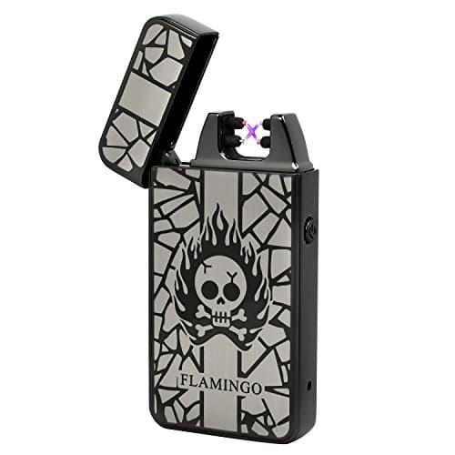 Electronic Arc Lighter, Xiyude 2017 Newest USB Rechargeable Electronic Double Arc Lighter Flameless, Windproof, Eco Friendly and Energy Saving (Black Skelton)