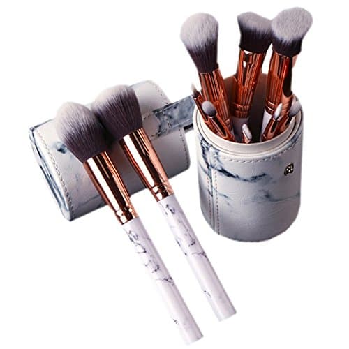 Marble Makeup Brushes Yiitay 10 Pcs Makeup Brushes + Marble Cylinder Brush Holder