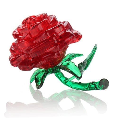 Kelaina Creative Crystal Rose 3D Brain Teaser Puzzles for Adults (Red)