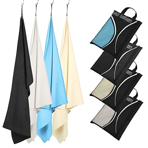 DAS Leben Microfiber Towel Ultra Compact Super Absorbent and Fast Drying Travel Sports Towels for Camping, Gym, Beach, Swimming, Backpacking,Hiking,Yoga, Hair (Black, 70x140cm - 1 Pack)