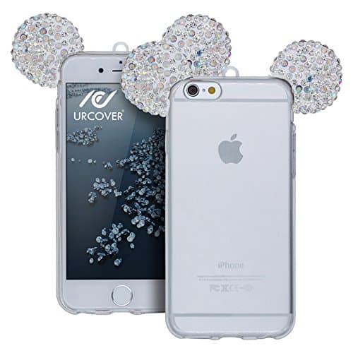 iPhone 6 Plus / 6s Plus Case, Urcover® TPU Silicone Bling Ear Cover [ Sparkle Mouse Ear ] Flexible Diamond Glitter Protective Fashion Case for Apple iPhone 6 Plus / 6s Plus - Silver