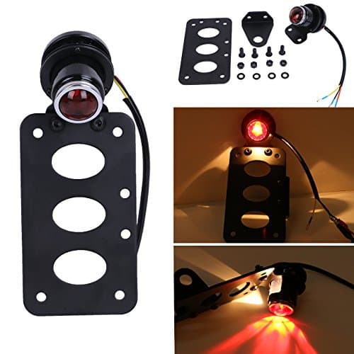 Side Plate Holder 12 V Number Plate Tail Light for Harley Honda Yamaha Kawasaki Suzuki Chopper Cafe Racer