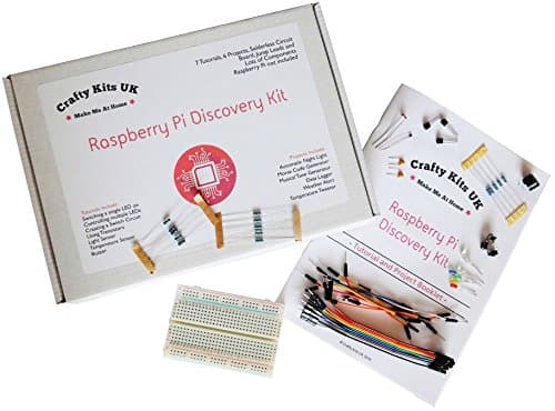 Raspberry Pi Discovery Kit - Includes 13 Projects / Tutorials, 32 Components, Solderless Circuit board, 42 page booklet. Raspberry Pi Starter Kit, Raspberry Pi Electronics Kit, RPi Raspberry Pi Project Kit