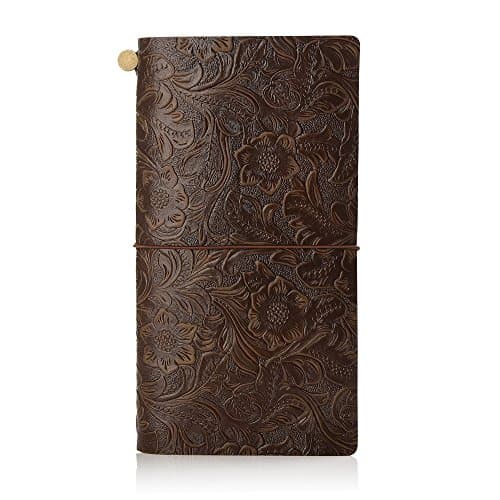 7Felicity Leather Notebook, Classic Journal,Leather Cover,8.7”× 4.7”, Refillable Pages Journal Diary,Handmade Traveler's Notebook, Writing Pads,Art Sketchbook (115L) (Brown)