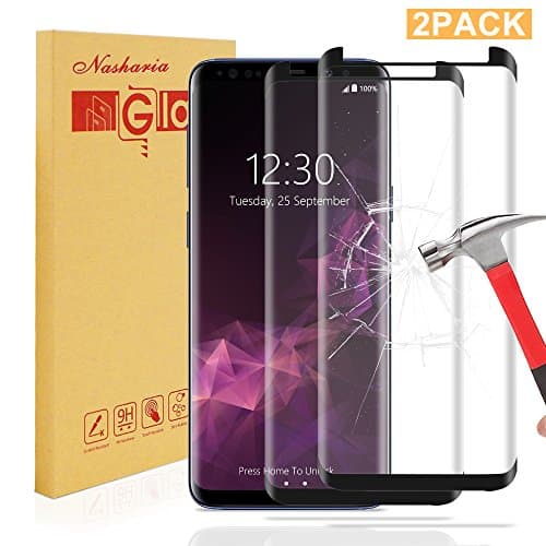 [2 Pack] Galaxy S9 Screen Protector, Nasharia Samsung Galaxy S9 Tempered Glass 0.25mm Screen Protector, 9H Hardness, Bubble Free, Anti-Fingerprint HD Screen Protector Film