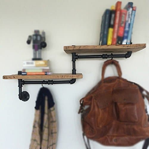 Wall Coat Racks Retro Shelf Plumbing Rack Kitchen Bracket Iron Pipe Plank LOFT Wall Decoration 90*20*40cm wall mounted coat rack with hooks