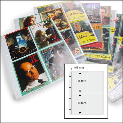 Safe 5475 Plastic Wallets for Autograph Cards DIN A4 with 4 Pockets Each Measuring 10 x 15 cm / for Up to 80 Cards / Ideal for Photos and Postcards / with Universal Hole Punching / Waterproof / Transparent / Plasticiser-Free / Pack of 10