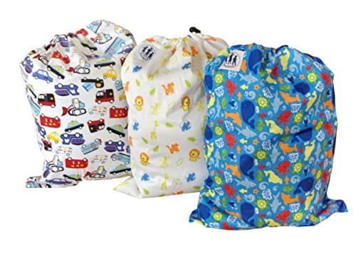 Three Little Imps Patterned Cloth Nappy Wet Bags - Set of 3 - Little Boy Themes