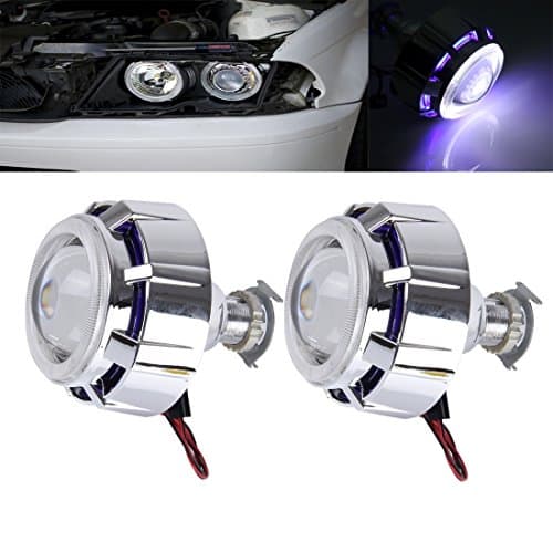 FINE QUALITY Light Bulb, 2 PCS 2.5 inch Universial 12V Bi-Xenon Projector Lens Headlight Kit with Exquisite Angle Eyes Decoration ,GISION ( Size : 2.5 inch blue )