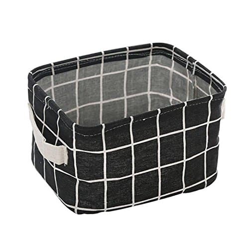 Clothes Storage Bag, Sonnena Foldable Storage Bin Closet Toy Box Container Organizer Fabric Basket Home Decor Clothes Bag (Basket, Black)