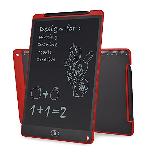 LCD Writing Tablet Electronic Drawing Writing Board for Kids,8.5"/12" Message Boards & Signs at School/Office/Home (12 inch, White)