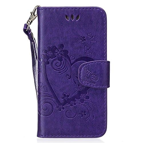 Samsung Galaxy A3 2017 Wallet Case, LTWS Folio Book PU Leather Magneti Clasp Wallet Case with Removable Wrist Strap & Card Holder Soft TPU Rubber Silicone Shell Shockproof Protective Kicktand Cover for Samsung Galaxy A3 2017, Purple Color