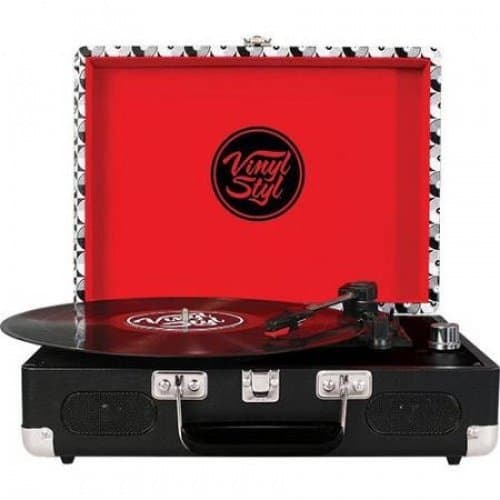 Vinyl Styl™ Groove Portable 3 Speed Turntable (Record Pattern)