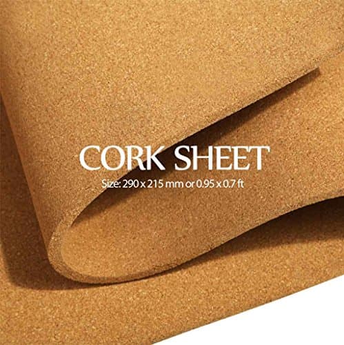 Cork Sheet - 2 Pieces - Medium Size 290 x 215 x 3 mm (Approx 11.5 x 8.5 Inch) About A4 Paper for Pin Board Replacement DIY Craft Pads (Thickness: 3mm) - Unihom