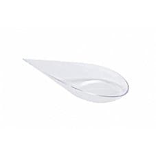 48 4 inches Plastic Tear Drop Appetizer Spoon Tasting Soup Spoons (clear)