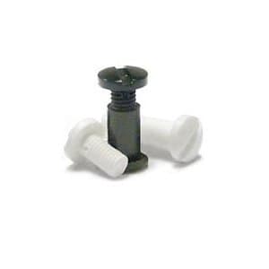 1/8 in. White Plastic Screw Posts/Chicago Screws (Qty 100)