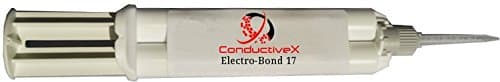 Flexible Highly Conductive Pure Silver Epoxy Elecrically Conductive Adhesive 1 to 1 Mix Dispense, Electro-Bond 17, 10ml Easy Dispense System