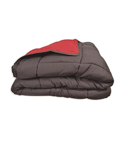 Poyet Motte Two Tone Quilt, Polyester, Grey/red, Customized