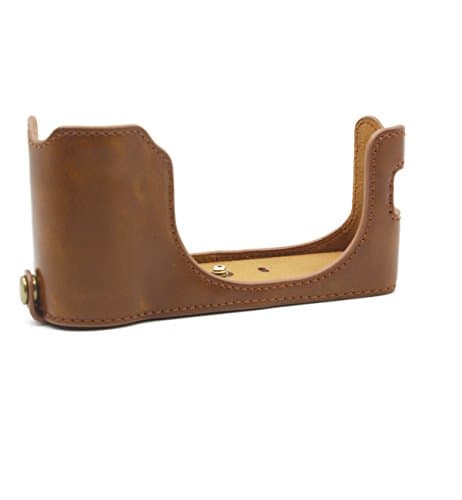 UKABEA Leather Camera Half Case Bottom Case for Fujifilm X100F Digital Camera - Brown