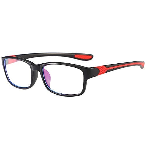 Blue Light Blocking Glasses Anti Blue Rays, Glare UV Reduce Eyestrain, Sleep Better,Lighten Headaches,HD Lens Visual Color Real Computer Reading Glasses (Popular Sports Frame)