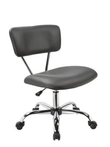 Office Factor Black Ergonomic Task Computer Desk Medical Office Chair with Chrome Base and Gas Lift