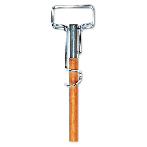 UNS609 Spring Grip Metal Head Mop Handle for Most Mop Heads, 60in Wood Handle