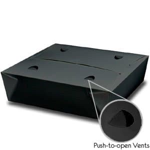 Black Take Out Containers Easy Fold (Pack of 20) Box #4 Paper with Poly-coated Inside To-go Containers [6.25 x 8.5" Base x 3.5" High] 100% RECYCLED Paper, Cake Box, Cookie Box, Candy Box, Donut Box,